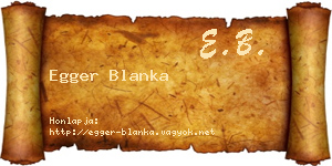 Egger Blanka névjegykártya